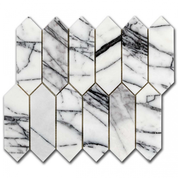 Lilac 5x15 Picket Marble Mosaic