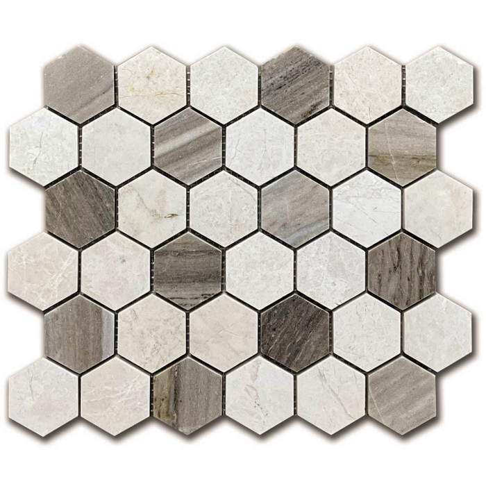 Palissandro Korbel 5x5 Hexagon Marble Mosaic