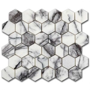 Lilac 5x5 Hexagon Marble Mosaic