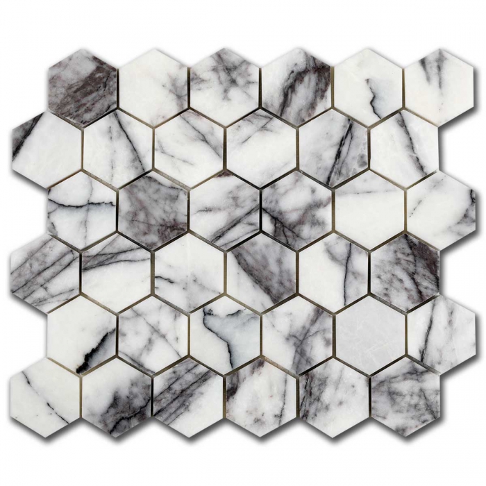 Lilac 5x5 Hexagon Marble Mosaic