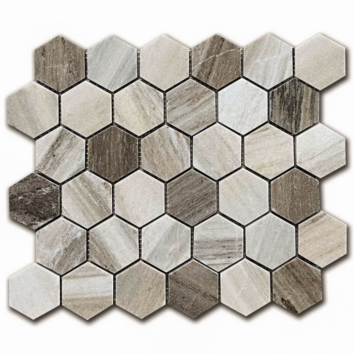 Palissandro 5x5 Hexagon Marble Mosaic