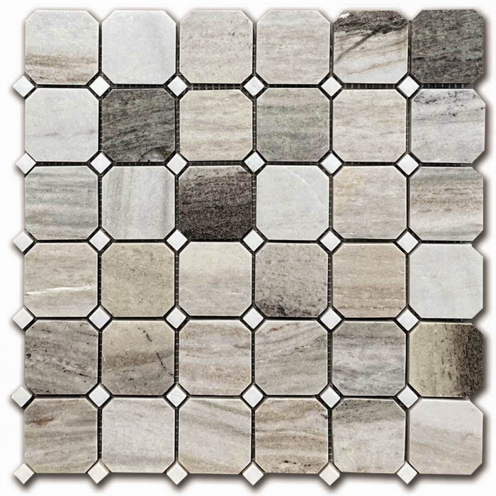 Palissandro 5x5 Octagon Marble Mosaic