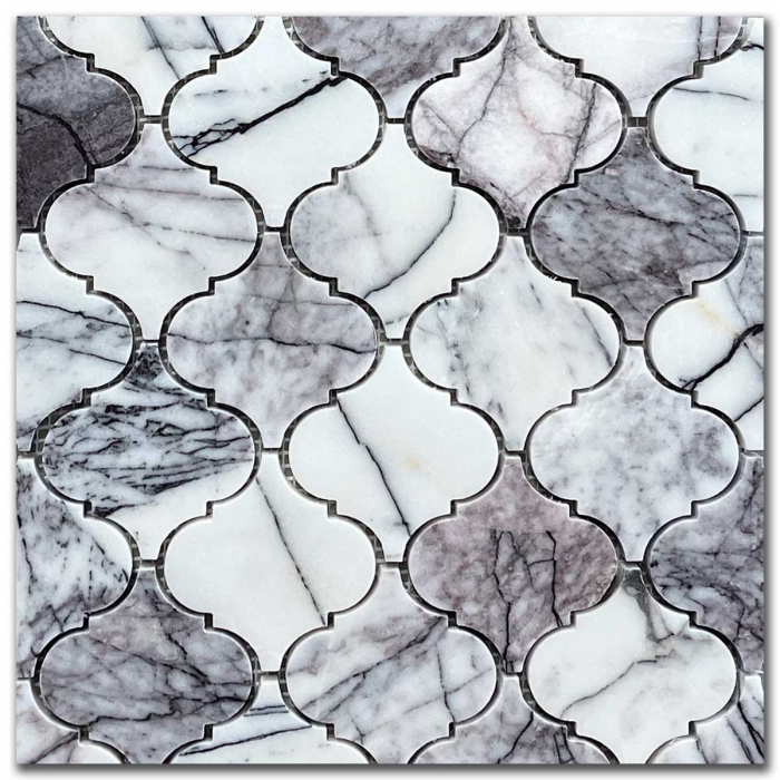 Lilac Arabesque Marble Mosaic