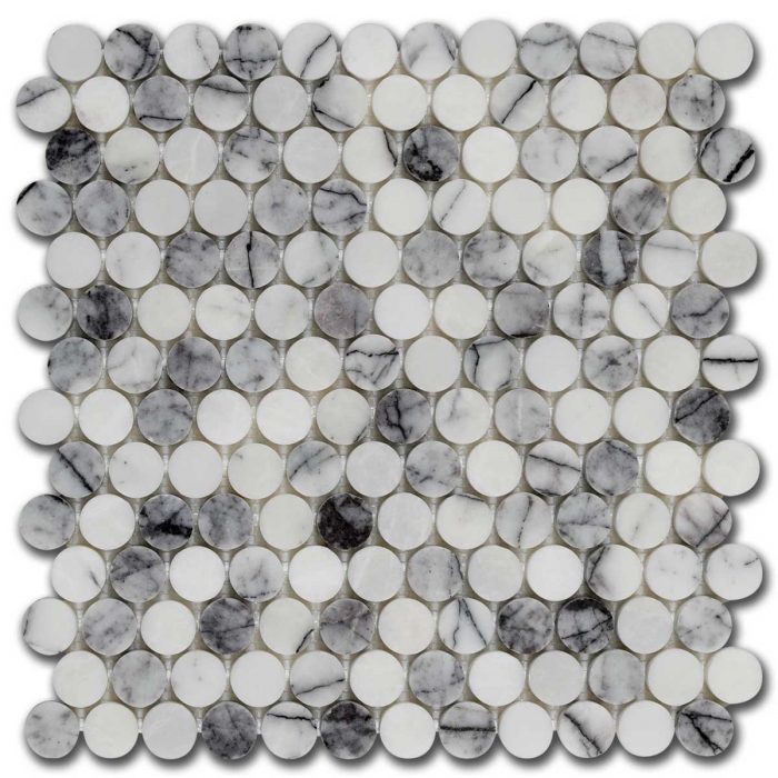 Lilac Pennyround Marble Mosaic